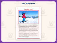 Learning to Ski Reading Comprehension Worksheet – 3rd Grade Practice preview 2