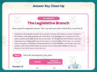 Legislative Branch Worksheet – 4th Grade America & Government Practice preview 7