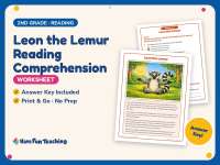 Leon the Lemur Reading Comprehension Worksheet – 2nd Grade Animals preview