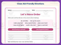 Lets Have Order Worksheet – 3rd Grade Community & Government Practice preview 4