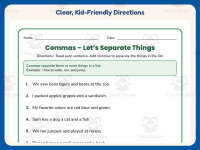 Let’s Separate Things Comma Worksheet – 2nd Grade Punctuation Practice preview 4