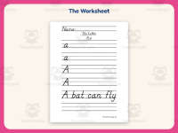 Letter A D’Nealian Script Handwriting Practice Worksheet – Alphabet preview 2