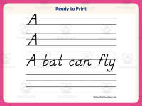 Letter A D’Nealian Script Handwriting Practice Worksheet – Alphabet preview 7