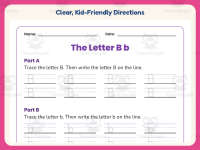 Letter B Handwriting Practice Worksheet – PreK-2nd Grade Alphabet preview 4