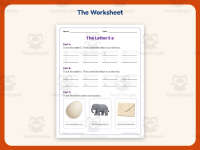 Letter E Tracing Worksheet – Kindergarten Alphabet & Beginning Sounds preview 2