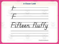Letter F D’Nealian Script Handwriting Practice Worksheet – Alphabet preview 3
