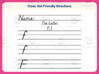 Letter F D’Nealian Script Handwriting Practice Worksheet – Alphabet preview 4