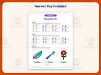 Letter F Tracing Worksheet – Kindergarten Alphabet & Beginning Sounds preview 3