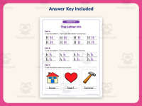 Letter H Handwriting Practice Worksheet – PreK-2nd Grade Alphabet preview 3