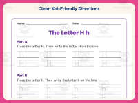 Letter H Handwriting Practice Worksheet – PreK-2nd Grade Alphabet preview 4