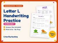 Letter L Handwriting Practice Worksheet – Kindergarten Alphabet preview