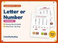 Letter or Number Worksheet – Kindergarten Letter Recognition Practice preview