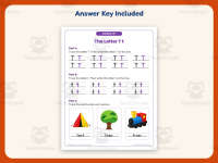 Letter T Handwriting Practice Worksheet – Kindergarten Alphabet preview 3