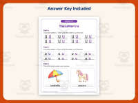 Letter U Handwriting Practice Worksheet – Kindergarten Alphabet preview 3
