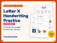 Letter X Handwriting Practice Worksheet – Kindergarten Alphabet preview