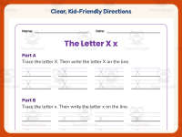 Letter X Tracing Worksheet – Kindergarten Alphabet & Beginning Sounds preview 4