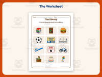 Library Objects Worksheet – Kindergarten Specials Practice preview 2