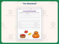 Lined Paper Worksheet: Autumn Writing Paper – 1st Grade Seasons preview 2