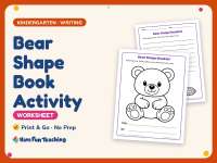 Lined Paper Worksheet: Bear Shape Book Activity – Kindergarten preview