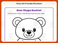 Lined Paper Worksheet: Bear Shape Book Activity – Kindergarten preview 4