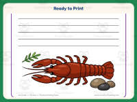 Lined Paper Worksheet: Crayfish Writing Paper – 1st Grade Practice preview 7
