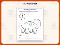 Lined Paper Worksheet: Dino Shape Book Activity – Kindergarten preview 2