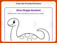 Lined Paper Worksheet: Dino Shape Book Activity – Kindergarten preview 4