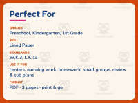 Lined Paper Worksheet: Dino Shape Book Activity – Kindergarten preview 6
