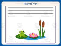 Lined Paper Worksheet: Frog Writing Paper – 2nd Grade Practice preview 7