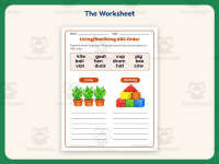 Living and Non-Living Things ABC Order Worksheet – 1st Grade Practice preview 2