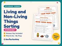 Living and Non-Living Things Sorting Worksheet – 4th Grade Science preview