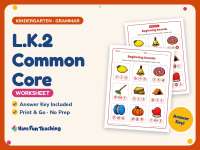 L.K.2 Common Core Worksheet – Kindergarten Beginning Sounds Practice preview
