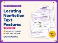 Locating Nonfiction Text Features Worksheet – 3rd Grade Grammar preview