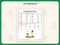 Long and Short Vowels Worksheet – 1st Grade Long Vowels Practice preview 2