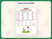 Long and Short Vowels Worksheet – 1st Grade Long Vowels Practice preview 3