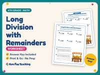 Long Division with Remainders Worksheet – 4th Grade Math Practice preview