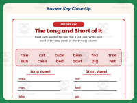 Long Short Vowels Sorting Worksheet – 1st Grade Long Vowels Practice preview 7