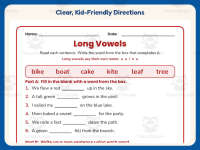 Long Vowels Sentences Worksheet – 2nd Grade Phonics Practice preview 4