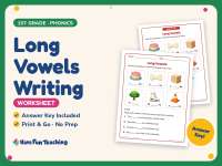 Long Vowels Writing Worksheet – 1st Grade Phonics Practice preview