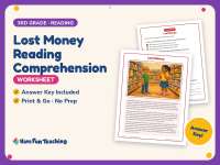 Lost Money Reading Comprehension Worksheet – 3rd Grade Practice preview