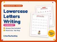 Lowercase Letters Writing Worksheet – Kindergarten Alphabet Practice preview