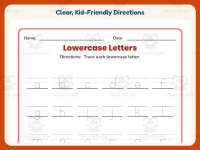 Lowercase Letters Writing Worksheet – Kindergarten Alphabet Practice preview 4
