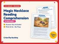 Magic Necklace Reading Comprehension Worksheet – 5th Grade Practice preview