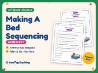 Making A Bed Sequencing Worksheet – 1st Grade Summarizing Practice preview