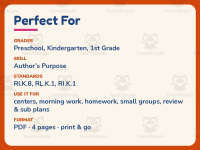 Making a Point with Support Worksheet – Kindergarten Author’s Purpose preview 6