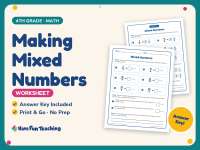 Making Mixed Numbers Worksheet – 4th Grade Fractions Practice preview