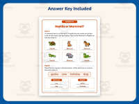Mammal VS Reptile Pictures Worksheet – 2nd Grade Animals Practice preview 3