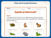 Mammal VS Reptile Pictures Worksheet – 2nd Grade Animals Practice preview 4