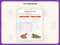 Mammal VS Reptile Worksheet – 3rd Grade Animals & Classification preview 2