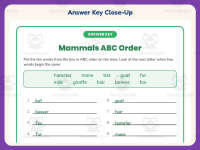 Mammals Alphabetical Order Worksheet – 3rd Grade Animals Practice preview 7